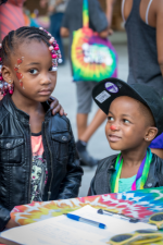 A young girl and young boy at Cultural Fest