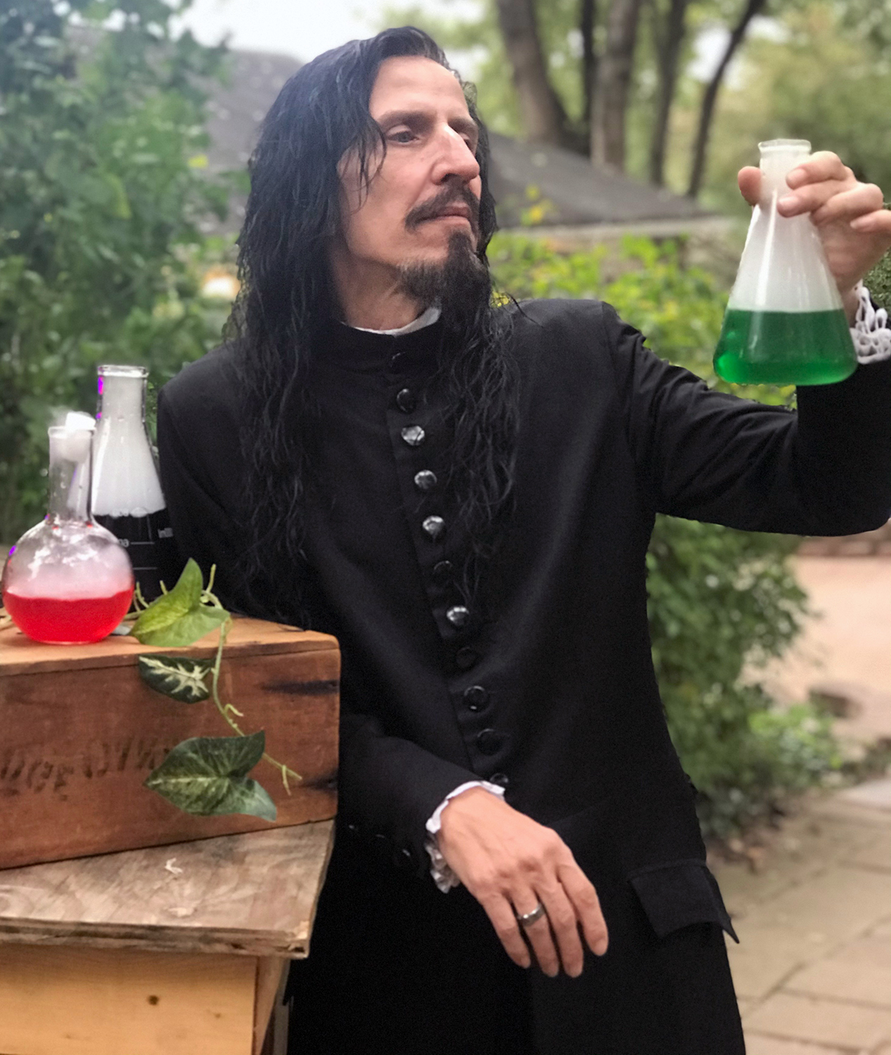 Actor playing Professor Snape Mixing Potions