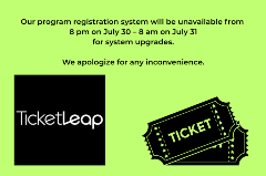 TicketLeap Logo_Dauphin County Parks & Recreation Department Ticketing System will be down from 8 PM on July 30 until 8 AM July 31.